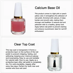 Professionelles Nagellack Base Coat und transparenter Top Coat Set für die tägliche Nagelpflege.
