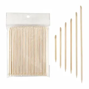 Professional Wooden Orange Wood Sticks For Nail Art Double Sided Manicure Cuticle Pusher Nail Cleaning Tools