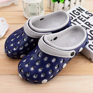 Chaussures de jardin respirantes d'été sabots sandales de plage pour hommes femmes bleu