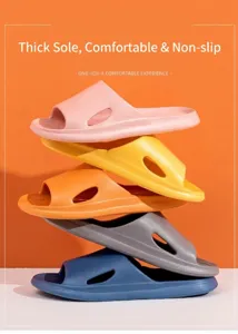 Comfortable EVA thick-bottom slippers for home and casual wear, soft and anti-slip sole.