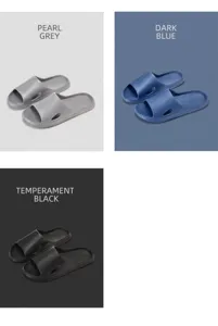 EVA home slippers detail view, lightweight waterproof soft slides in multiple colors for couples.