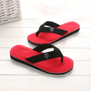 Herren Sommer Zehentrenner rot schwarz Strand Sandalen bequeme rutschfeste Freizeit Schuhe