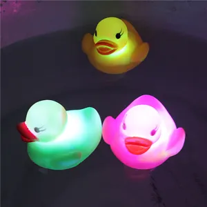 LED water sensing glowing rubber duck bath toy color changing floating duck for kids