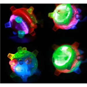 Licht Auf Musik Sprungball Kunststoff Blinkender Tanzender Ball Spielzeug Mit Dornen Bunte LED Lichter Für Kinder Unterhaltung