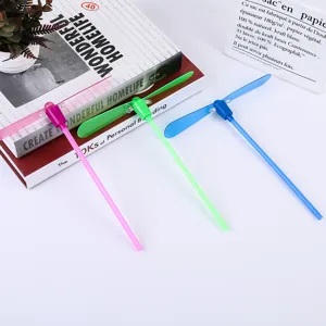 LED glowing bamboo dragonfly flying fairy toy plastic flash propeller novelty toy detail