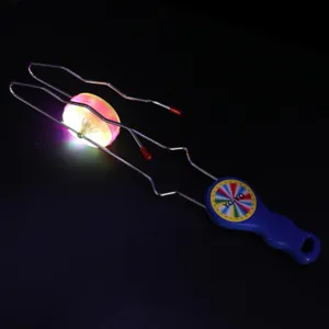 LED glowing magic rail yoyo toy gyro spinning wheel with metal track handle for kids fun