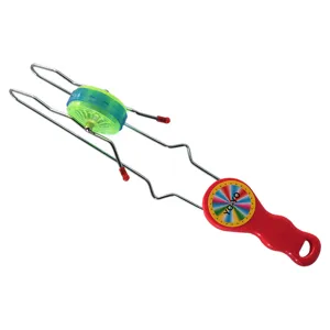 Juguete yo-yo intermitente con pista magnetica riel metalico y rueda luminosa para