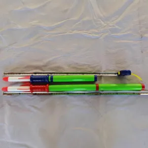 Hand push glowing toy rocket launcher outdoor interactive fun shooting game for kids party.