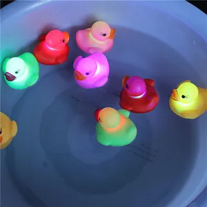 LED glowing bath duck toys water sensing floating ducks for kids baby shower water play fun
