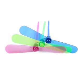 Colorful plastic bamboo dragonfly spinning toys, glowing flying fairy party favors kids gift.