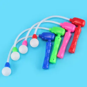 Colorful LED flashing glow stick toy with white light ball and flexible tube handle