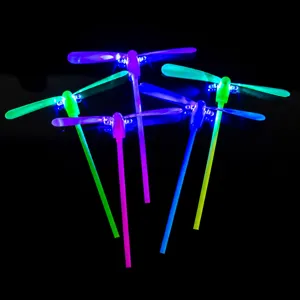 Children Luminous Bamboo Dragonfly Toy LED Flash Rotating Flying Fairy Novelty Outdoor Play Toy Gift