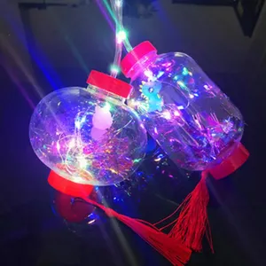 Children glowing plastic bottle lantern colorful LED lights festive night toy decoration
