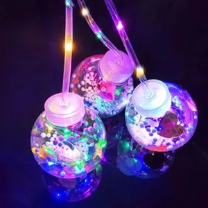 Glowing LED bulb toy with colorful lights and foam ball filler for party night events.