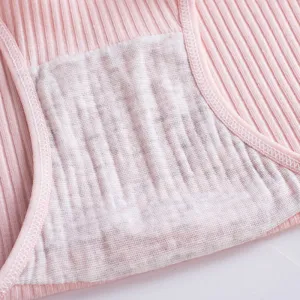 Culotte femme coton côtelé détail rose respirant confortable sous-vêtement tissu doux