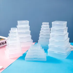 Transparent plastic storage boxes square rectangular container sets for small parts