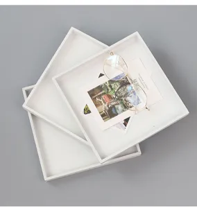 Weiße quadratische Holz Aufbewahrungsbox für Schreibtisch Organizer Deko Ablage