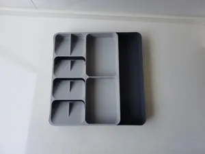 Organizador de cubiertos extensible para cajón, bandeja de plástico multiusos.