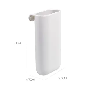 Caja de almacenamiento de escritorio adhesiva minimalista portalápices de plástico para oficina.