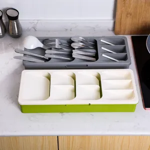 Caja de almacenamiento organizador de cubiertos de cajón de cocina para cucharas tenedores.