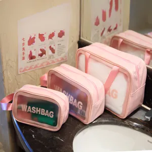 Grote Capaciteit Waterdichte Transparante Reizen Toiletzak Draagbare Make-up Organizer Duidelijke Opbergpouch Voor Vrouwen