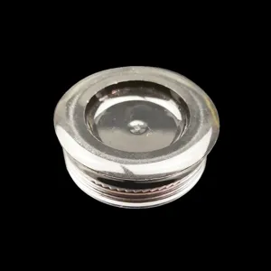 Piccola scatola per nail art con coperchio trasparente, contenitore nero in plastica 3g.