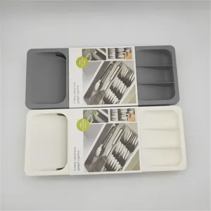 Organizador de cajón de cocina ajustable para cubiertos y utensilios caja de almacenamiento