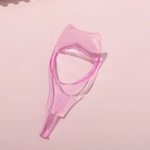Pink plastic eyelash shield comb tool makeup applicator helper for beginner eye makeup