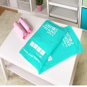 Bolsas de compresión al vacío manuales para ropa de viaje, organizador impermeable grueso.