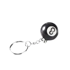 25mm Schwarze 8 Ball Schlüsselanhänger Metall Ring Billard Kugel Schlüsselanhänger Taschen Anhänger