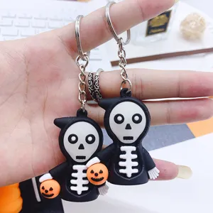 Halloween Skelett Kürbis Schlüsselanhänger leuchtende Epoxidharz Cartoon Tasche Charme Auto.