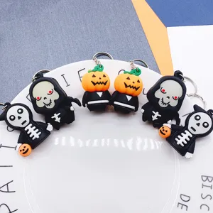 Halloween leuchtend Totenkopf Kürbis Schlüsselanhänger Epoxidharz Tasche Anhänger Geschenk