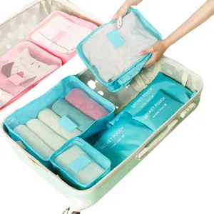 Juego de 6 bolsas organizadoras de viaje cubos de embalaje para maleta ropa y accesorios.