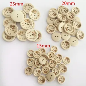 Hölzerne handgefertigte Nähknöpfe in 15mm 20mm 25mm für DIY Basteln und Kleidung.