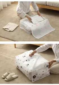 Grande borsa per riporre trapunte con stampa carina e organizzatore di vestiti pieghevole.
