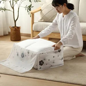 Grande borsa porta trapunta con stampa floreale, organizzatore di vestiti antiumidità per casa.