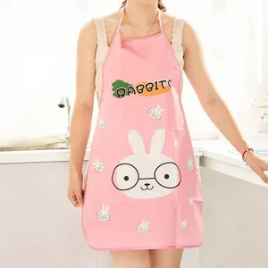Leuke roze konijn schort voor koken in de keuken, waterdicht en duurzaam materiaal.