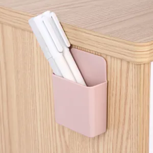 Caja de almacenamiento de pared sin perforación pequeño cuadrado rosa soporte para teléfono