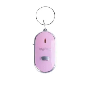 Roze elektronische sleutelzoeker slimme fluit locator anti-verlies sleutelhanger apparaat