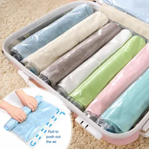 Reis Vacuüm Opbergzakken Handrol Compressie Zakken Draagbare Bagage Organizer Tassen Voor Kleding Dekens