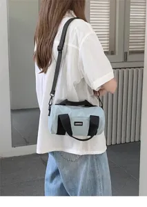 Lightweight Japanese style casual barrel shoulder bag, versatile oxford cloth crossbody bag.