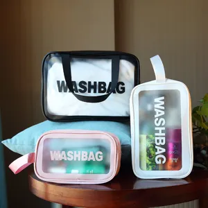Transparante waterdichte reiscosmetische tas, grote capaciteit draagbare make-up organizer etui.