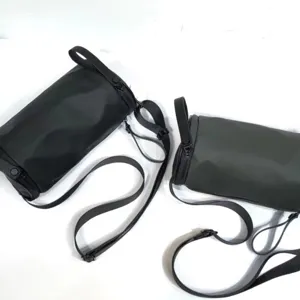 Men's Casual Waterproof PU Chest Bag Solid Color Fashion Crossbody Bag