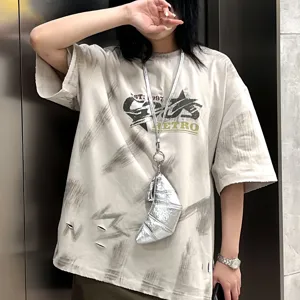 Niche design silver soft leather crescent croissant bag with retro lanyard for women street style