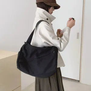 Japanese minimalist large capacity oxford cloth shoulder crossbody bag casual daily women tote bag