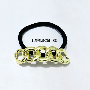 Minimalistisches Goldkette Haargummi elegante elastische Zopfgummi Damen Mode Haaraccessoires