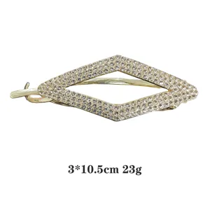 Elegante Strass Rhombus Haarspange Legierung Gold Haarnadel Damen Haarschmuck Accessoires