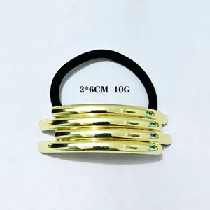 Minimalistisches goldenes Metall Haargummi geometrischer Zopfhalter Haaraccessoire