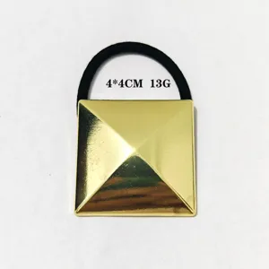 Goldene quadratische Pyramide Haargummi geometrische minimalistische Pferdeschwanz Haarband