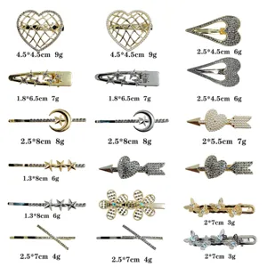 Sweet and cool butterfly heart rhinestone hair clips, exquisite side bangs hairpins for women.